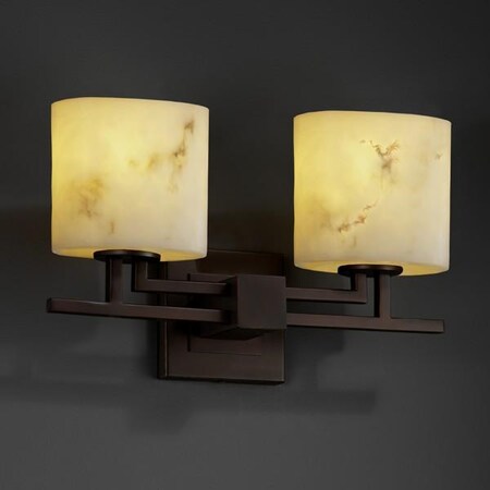 Justice Design FAL-8702-12-MBLK LumenAria - 16" Two Light Bath Bar, Choose Finish: Matte Black Finish, Choose Lamping Option: Standard Lamping
